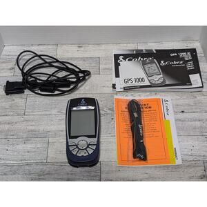 Cobra GPS 1000 DLX Portable Personal Handheld GPS Bundle Manuals, Cords - Works